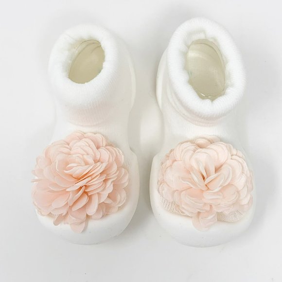 Komuello Corsage White Slip on Slip Resistant Baby Shoes Size 6 - Picture 5 of 9